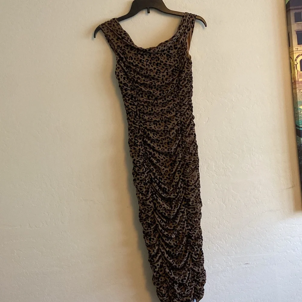 MAJORELLE Tabitha Midi Dress in Tan Leopard S - Picture 15 of 17
